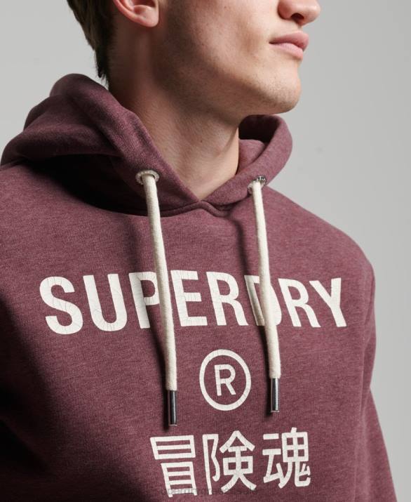 λογότυπο της εταιρείας marl hoodie άνδρες είδη ένδυσης το κόκκινο Superdry L02L5072