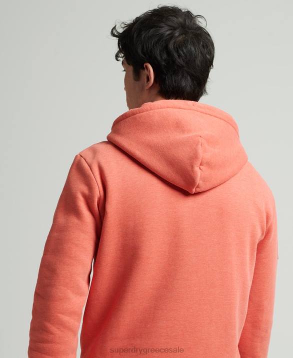 λογότυπο της εταιρείας marl hoodie άνδρες είδη ένδυσης πορτοκάλι Superdry L02L5131