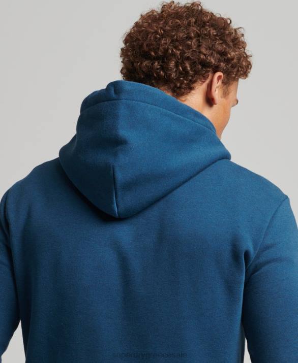 λογότυπο της εταιρείας marl hoodie άνδρες είδη ένδυσης μπλε Superdry L02L620