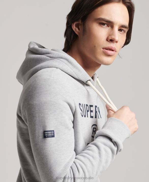 λογότυπο της εταιρείας marl hoodie άνδρες είδη ένδυσης γκρί Superdry L02L864