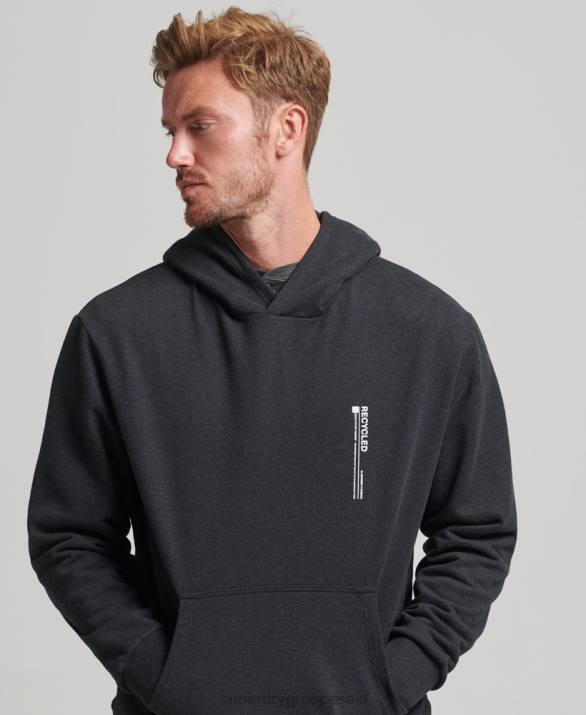 ανακυκλωμένο micro side hoodie άνδρες είδη ένδυσης μαύρος Superdry L02L4991