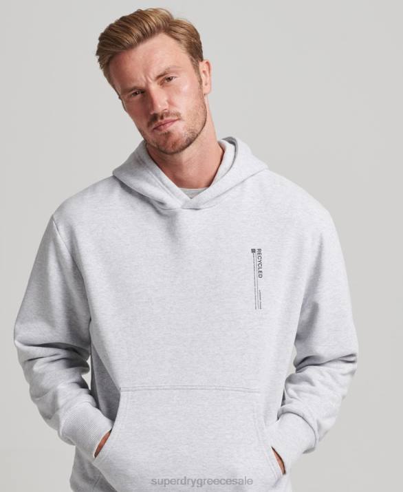 ανακυκλωμένο micro side hoodie άνδρες είδη ένδυσης ανοιχτό γκρι Superdry L02L5014