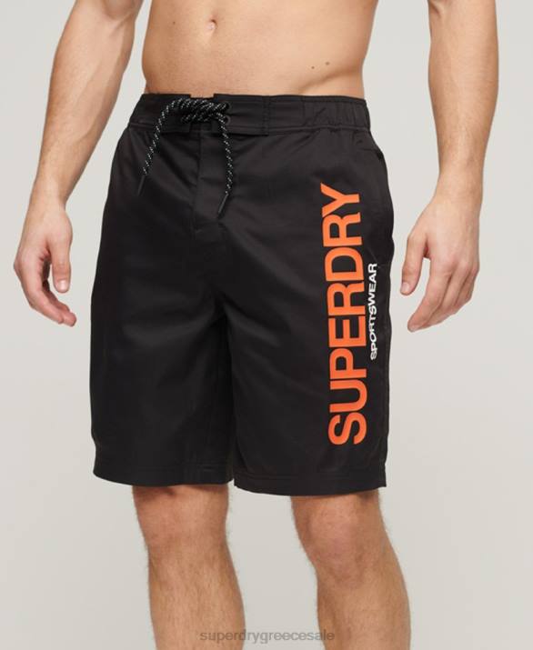 αθλητικά ανακυκλωμένα board shorts άνδρες είδη ένδυσης μαύρος Superdry L02L57