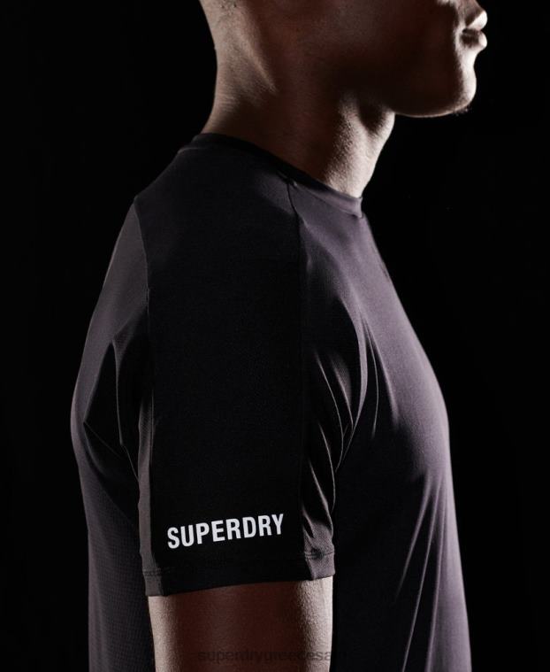 τρέξιμο κοντομάνικο μπλουζάκι άνδρες Superdry είδη ένδυσης 00T2R5403 μαύρος