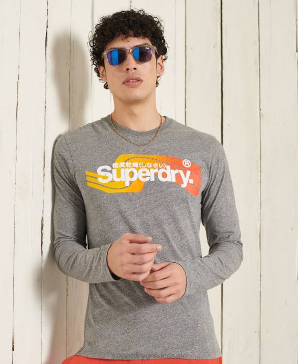 core logo Cali μακρυμάνικο τοπ άνδρες είδη ένδυσης γκρί Superdry L02L6462