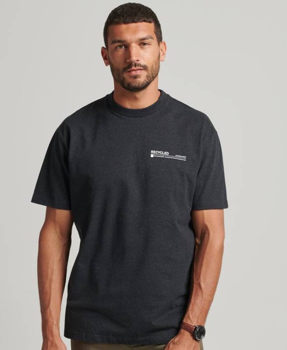 ανακυκλωμένο micro top t-shirt άνδρες είδη ένδυσης μαύρος Superdry L02L4942