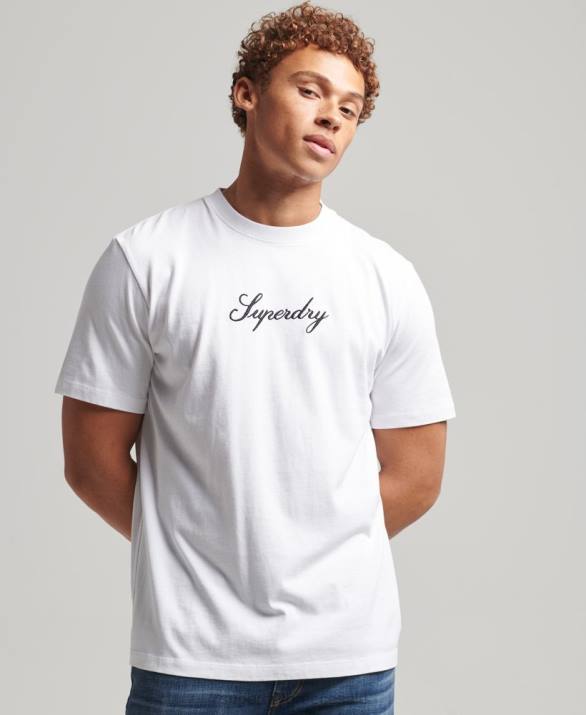 t-shirt κληρονομιάς άνδρες είδη ένδυσης άσπρο Superdry L02L4822