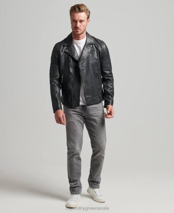 δερμάτινο biker jacket άνδρες είδη ένδυσης μαύρος Superdry L02L953