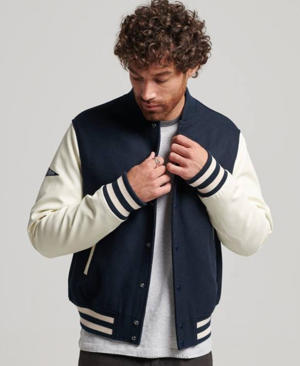 κολεγιακό πανεπιστήμιο bomber jacket άνδρες είδη ένδυσης ΠΟΛΕΜΙΚΟ ΝΑΥΤΙΚΟ Superdry L02L954