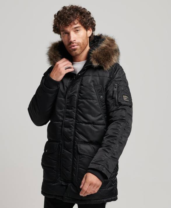 σακάκι chinook parka άνδρες είδη ένδυσης σκούρο γκρι Superdry L02L4447