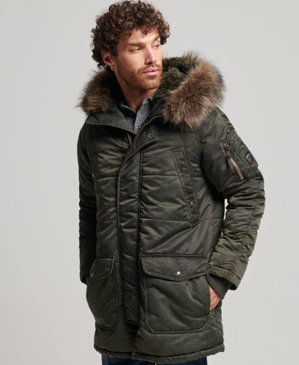 σακάκι chinook parka άνδρες είδη ένδυσης χακί Superdry L02L4479