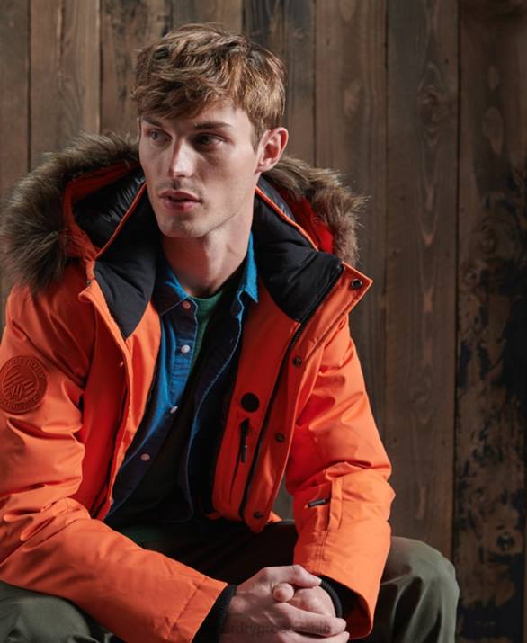 everest down snow bomber jacket άνδρες είδη ένδυσης πορτοκάλι Superdry L02L1194