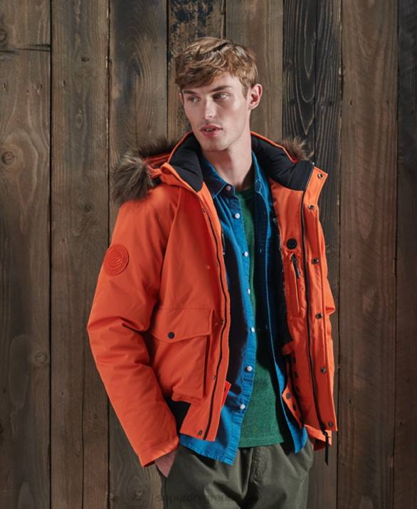 everest down snow bomber jacket άνδρες είδη ένδυσης πορτοκάλι Superdry L02L1194