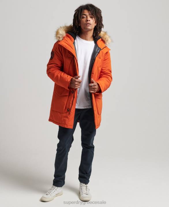 με κουκούλα everest faux fur parka άνδρες είδη ένδυσης πορτοκάλι Superdry L02L1004