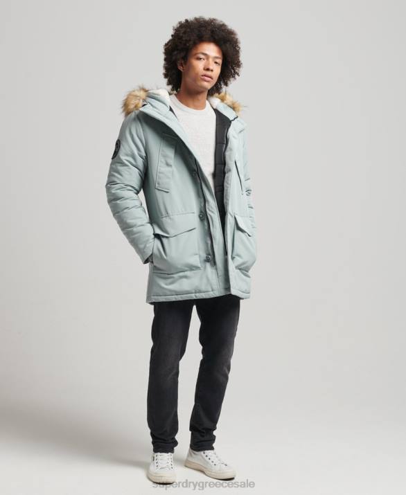 με κουκούλα everest faux fur parka άνδρες είδη ένδυσης γαλάζιο Superdry L02L1007