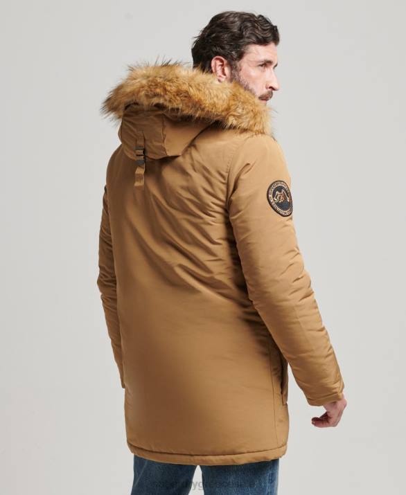 με κουκούλα everest faux fur parka άνδρες είδη ένδυσης καφέ Superdry L02L1008