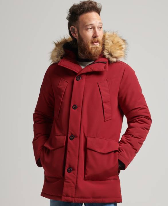 με κουκούλα everest faux fur parka άνδρες είδη ένδυσης το κόκκινο Superdry L02L1061