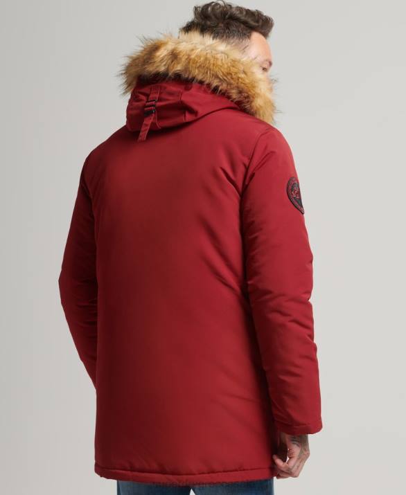 με κουκούλα everest faux fur parka άνδρες είδη ένδυσης το κόκκινο Superdry L02L1061