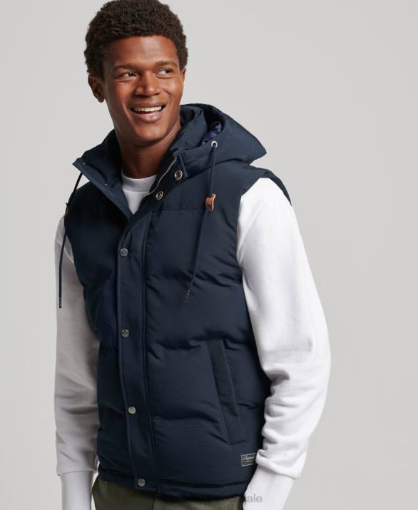 everest puffer gilet με κουκούλα άνδρες είδη ένδυσης ΠΟΛΕΜΙΚΟ ΝΑΥΤΙΚΟ Superdry L02L1024