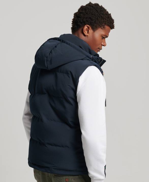 everest puffer gilet με κουκούλα άνδρες είδη ένδυσης ΠΟΛΕΜΙΚΟ ΝΑΥΤΙΚΟ Superdry L02L1024