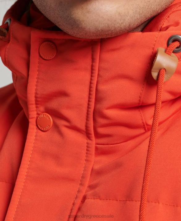 everest puffer gilet με κουκούλα άνδρες είδη ένδυσης πορτοκάλι Superdry L02L4460