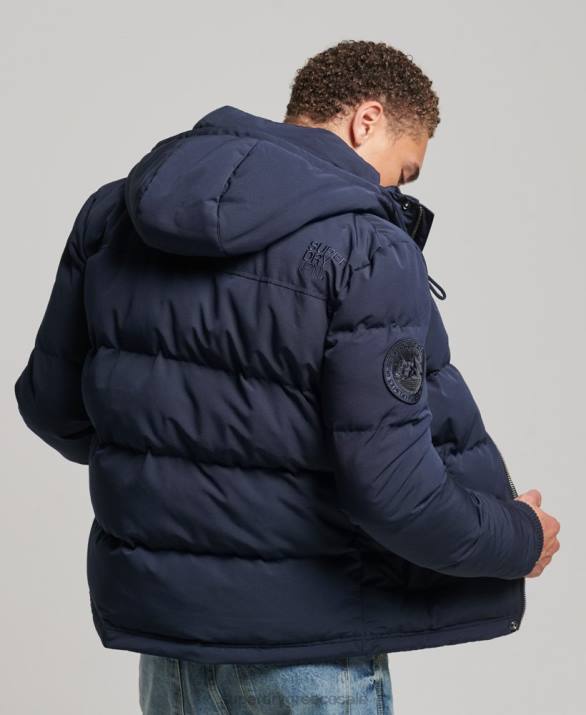 everest puffer jacket με κουκούλα άνδρες είδη ένδυσης ΠΟΛΕΜΙΚΟ ΝΑΥΤΙΚΟ Superdry L02L1106