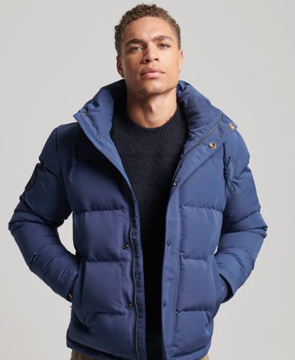 everest puffer jacket με κουκούλα άνδρες είδη ένδυσης ΠΟΛΕΜΙΚΟ ΝΑΥΤΙΚΟ Superdry L02L1129