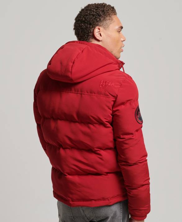 everest puffer jacket με κουκούλα άνδρες είδη ένδυσης το κόκκινο Superdry L02L1135