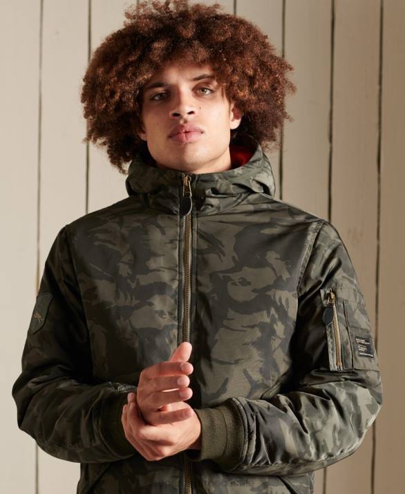 ma1 bomber jacket με κουκούλα άνδρες είδη ένδυσης πράσινος Superdry L02L4575