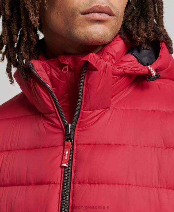 κλασικό puffer jacket με κουκούλα άνδρες είδη ένδυσης το κόκκινο Superdry L02L1041