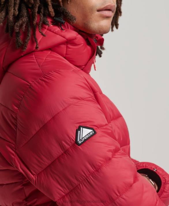 κλασικό puffer jacket με κουκούλα άνδρες είδη ένδυσης το κόκκινο Superdry L02L1041