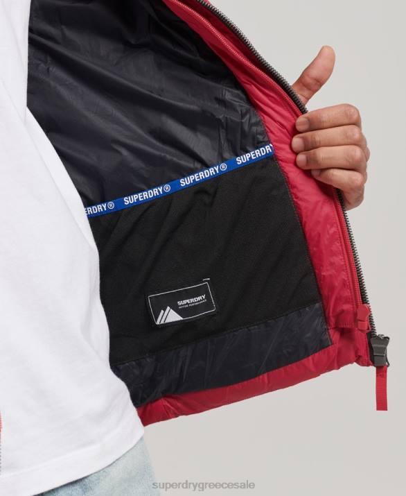 κλασικό puffer jacket με κουκούλα άνδρες είδη ένδυσης το κόκκινο Superdry L02L1041