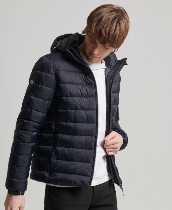 κλασικό puffer jacket με κουκούλα άνδρες είδη ένδυσης ΠΟΛΕΜΙΚΟ ΝΑΥΤΙΚΟ Superdry L02L1068