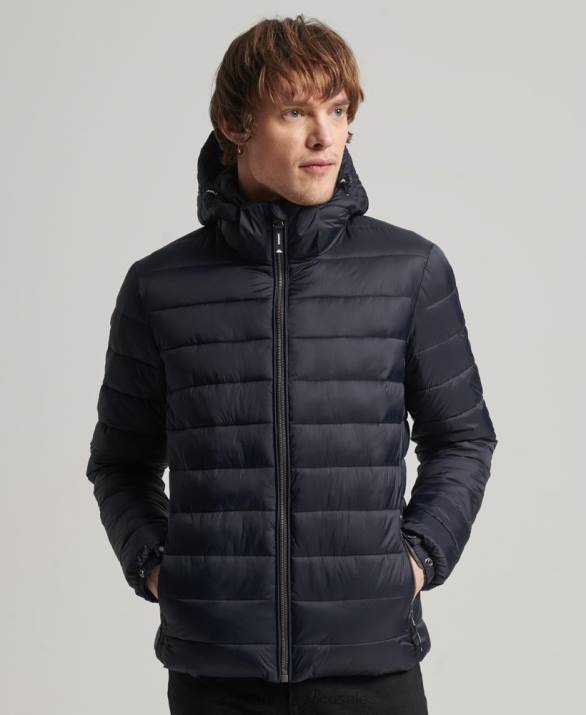 κλασικό puffer jacket με κουκούλα άνδρες είδη ένδυσης ΠΟΛΕΜΙΚΟ ΝΑΥΤΙΚΟ Superdry L02L1068