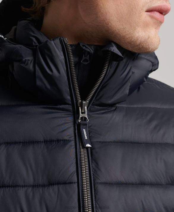 κλασικό puffer jacket με κουκούλα άνδρες είδη ένδυσης ΠΟΛΕΜΙΚΟ ΝΑΥΤΙΚΟ Superdry L02L1068