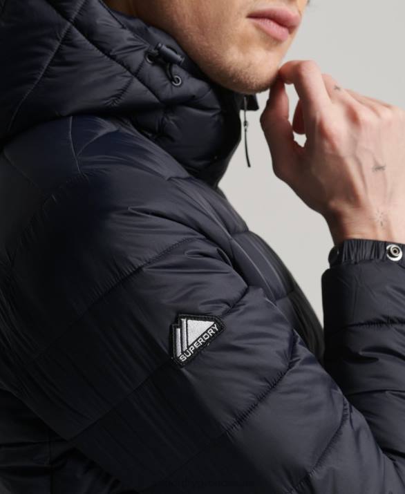 κλασικό puffer jacket με κουκούλα άνδρες είδη ένδυσης ΠΟΛΕΜΙΚΟ ΝΑΥΤΙΚΟ Superdry L02L1068