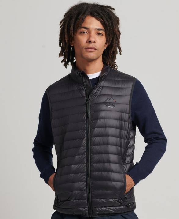 tech core down gilet άνδρες είδη ένδυσης μαύρος Superdry L02L4637