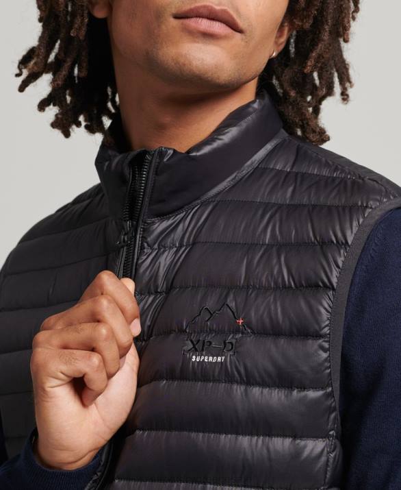 tech core down gilet άνδρες είδη ένδυσης μαύρος Superdry L02L4637