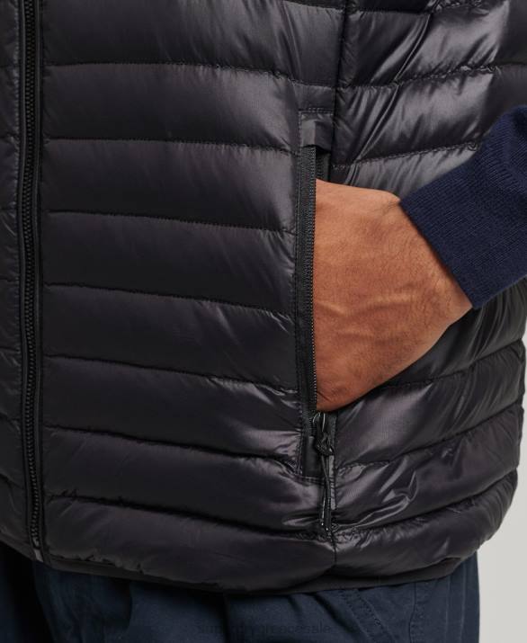 tech core down gilet άνδρες είδη ένδυσης μαύρος Superdry L02L4637