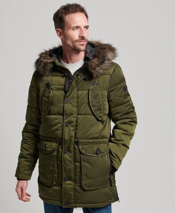 παλτό chinook parka άνδρες είδη ένδυσης πράσινος Superdry L02L4513