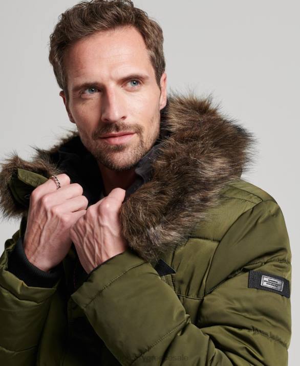 παλτό chinook parka άνδρες είδη ένδυσης πράσινος Superdry L02L4513