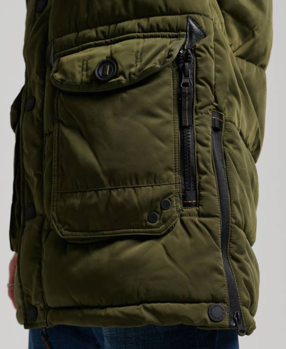 παλτό chinook parka άνδρες είδη ένδυσης πράσινος Superdry L02L4513