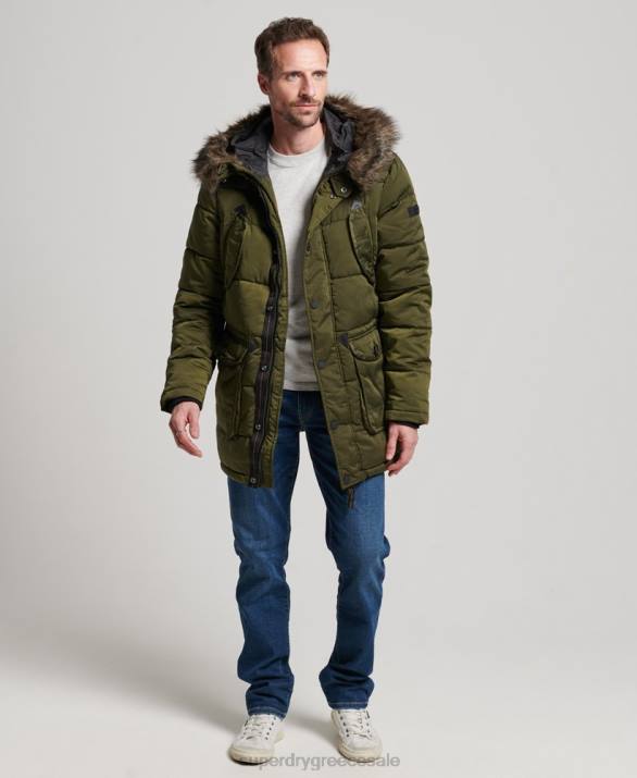 παλτό chinook parka άνδρες είδη ένδυσης πράσινος Superdry L02L4513