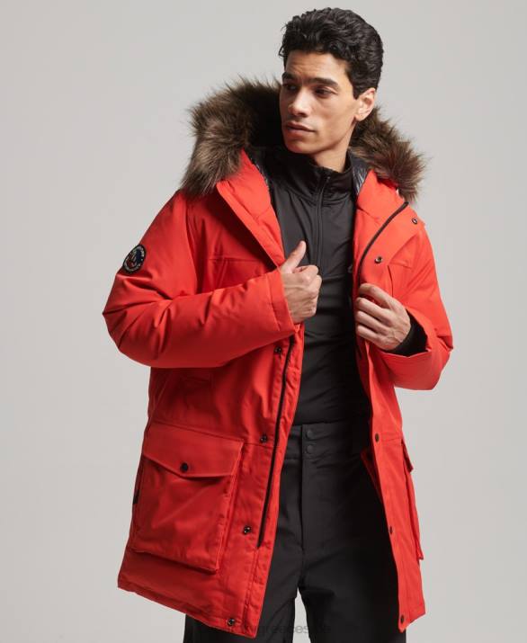 παλτό everest down snow parka άνδρες είδη ένδυσης το κόκκινο Superdry L02L4515