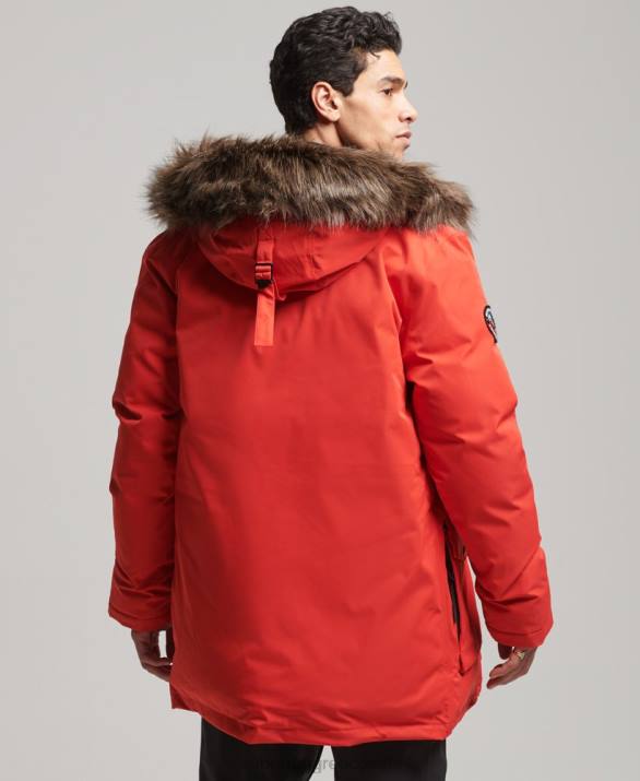 παλτό everest down snow parka άνδρες είδη ένδυσης το κόκκινο Superdry L02L4515