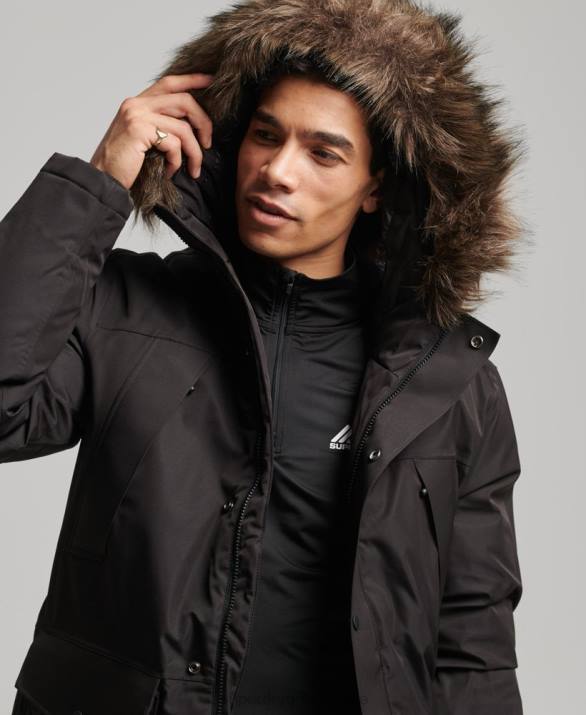 παλτό everest down snow parka άνδρες είδη ένδυσης μαύρος Superdry L02L4643