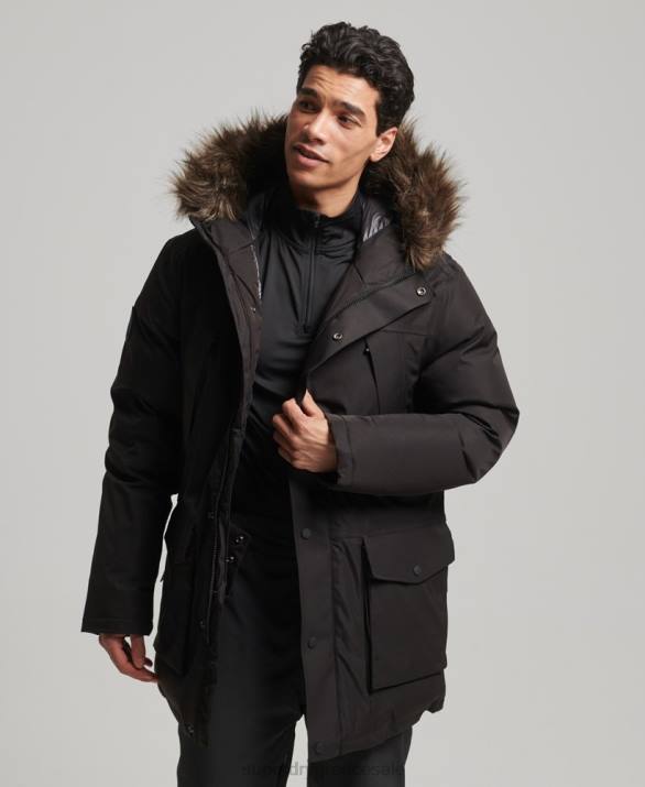 παλτό everest down snow parka άνδρες είδη ένδυσης μαύρος Superdry L02L4643