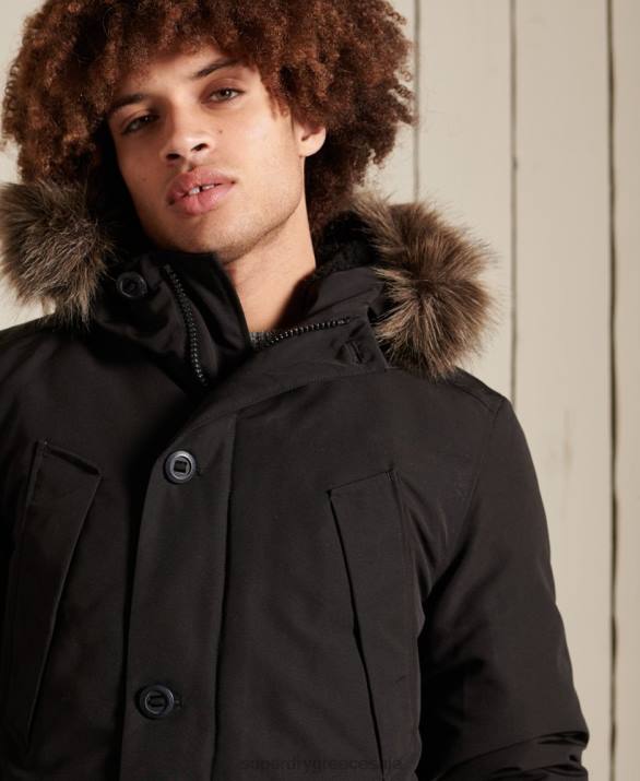 παλτό everest parka άνδρες είδη ένδυσης σκούρο γκρι Superdry L02L1040