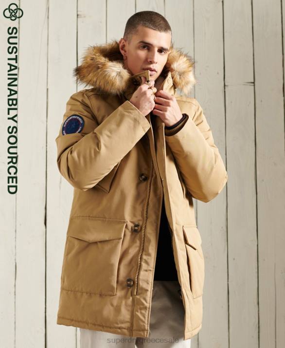 παλτό everest parka άνδρες είδη ένδυσης μπεζ Superdry L02L1079