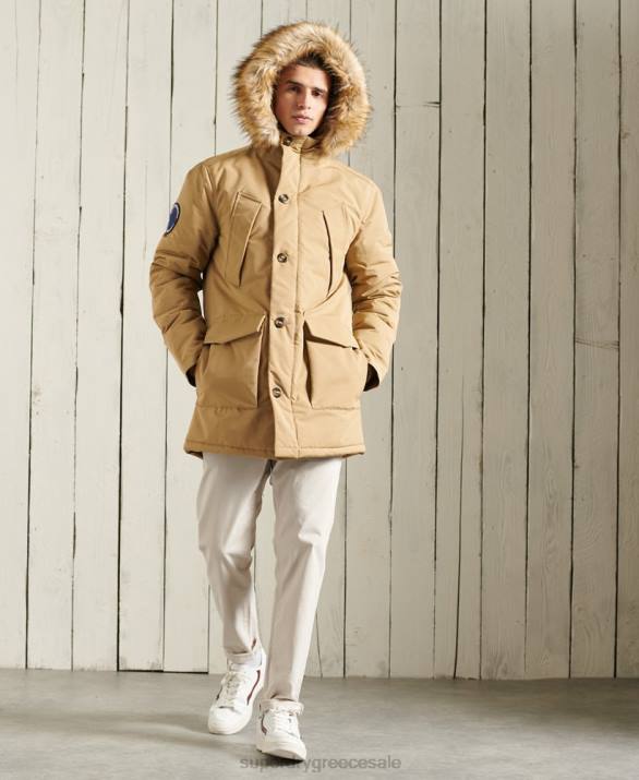 παλτό everest parka άνδρες είδη ένδυσης μπεζ Superdry L02L1079